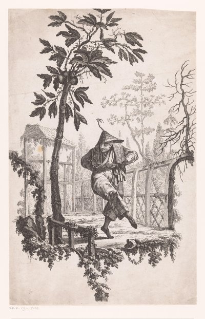 hombre bailando Doce meses (título de la serie) de Pierre Charles Canot