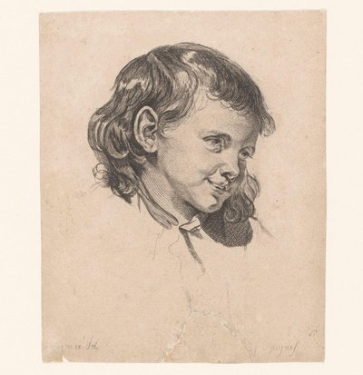 Cabeza de niño, girada a la derecha. Cabezas de diferentes figuras (título de la serie) ir Cahier de Têtes de différens Caracteres (título de la serie) de Pierre Charles Ingouf