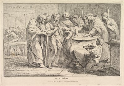 El bautismo, ca. 1734 de Pierre Charles Tremolieres