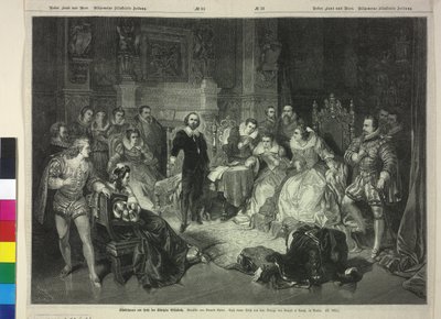 Lectura de Shakespeare en la corte de la reina Isabel I de Macbeth de Pierre Cottin