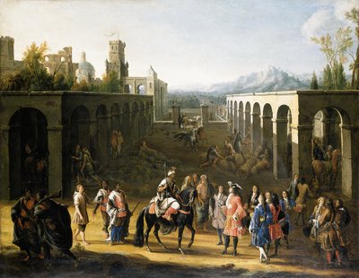 La recepción de François Pidou de Saint Olon, embajador del rey Luis XIV de Francia, por el sultán Moulay Ismael de Marruecos el 19 de junio de 1693 de Pierre Denis Martin
