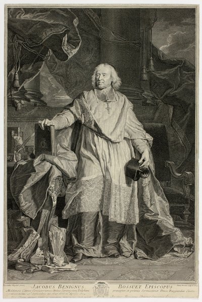 Retrato de Jacques Bénigne Bossuet, Obispo de Meaux de Pierre Drevet