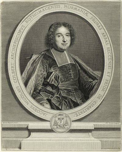 Retrato de Jacques Nicolas Colbert, Arzobispo de Rouen de Pierre Drevet