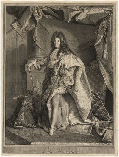 Retrato de Luis XIV de Pierre Drevet