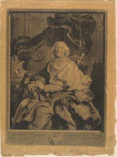 André Hércules, Cardenal de Fleury de Pierre Drevet, after Hyacinthe Rigaud