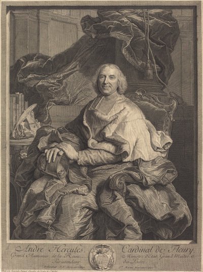 André Hercules, Cardenal de Fleury de Pierre Drevet after Hyacinthe Rigaud