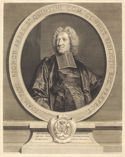 Jean Paul Bignon, Abad de St. Quentin de Pierre Drevet after Hyacinthe Rigaud