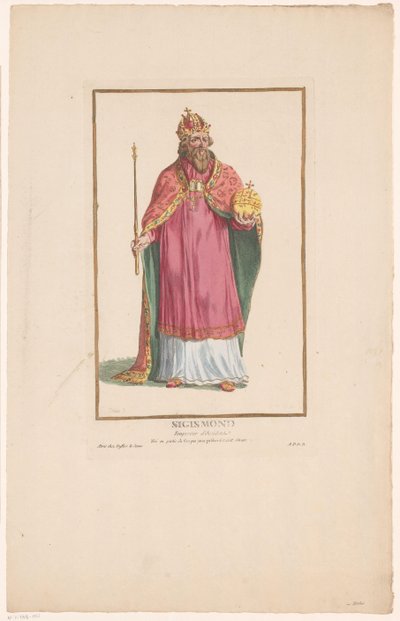 Retrato del Emperador Segismundo con Cetro y Globo Segismundo (título sobre el objeto) de Pierre Duflos