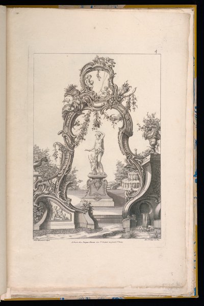 Cartucho y fuente con Venus y Amor de Pierre Edme Babel