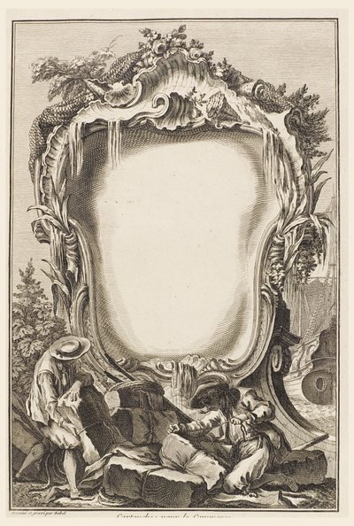 Cartucho para el Comercio (Cartucho Rodeado de Elementos del Comercio Naval) de Pierre Edme Babel