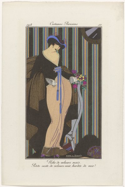 Journal des Dames et des Modes: los ilustradores de la moda
Journal des Dames et des Modes: Noticias de moda
Journal des Dames et des Modes, Costumes Parisiens, 1913, nº 111: Vestido de terciopelo (...) de Pierre Emile Legrain