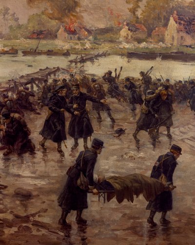 Lucha a lo largo del Yser, octubre de 1914, por Naymark e Ballue, detalle de Pierre Ernest and Neymark Gustave Ballue