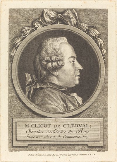 M. Clicot de Clerval de Pierre Etienne Moitte after Charles Nicolas Cochin II