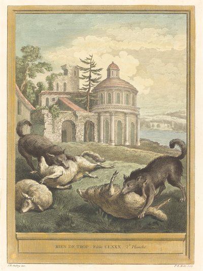 Nada en Exceso de Pierre Etienne Moitte after Jean Baptiste Oudry
