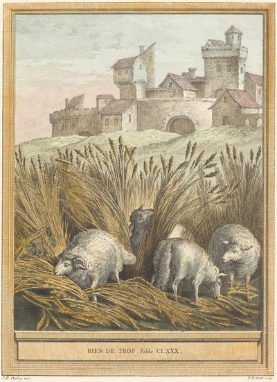 Nada en exceso de Pierre Etienne Moitte after Jean Baptiste Oudry