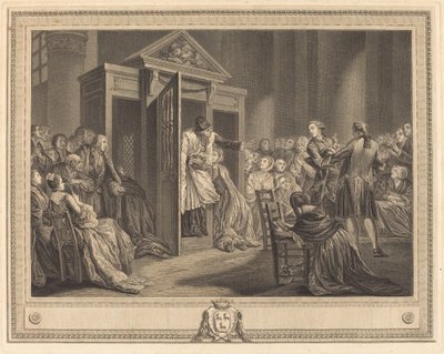El Confesionario de Pierre Etienne Moitte after Pierre Antoine Baudouin
