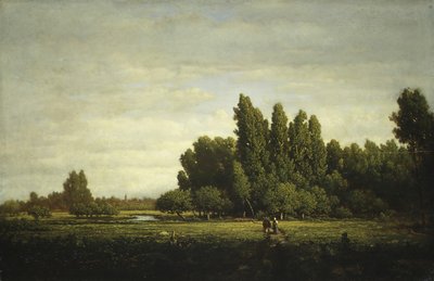Un prado bordeado de árboles de Pierre Etienne Theodore Rousseau