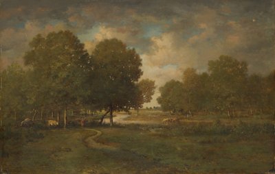 Un río en un prado de Pierre Etienne Theodore Rousseau
