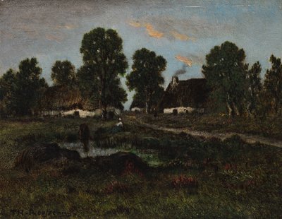 Cabañas cerca de Larchant, sin fecha de Pierre Etienne Theodore Rousseau