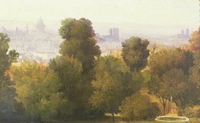 París visto desde las alturas de Belleville, c.1830 de Pierre Etienne Theodore Rousseau