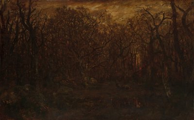 El bosque en invierno al atardecer, ca. 1846-67 de Pierre Etienne Theodore Rousseau