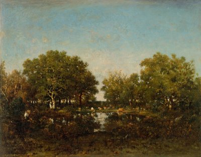 El estanque, recuerdo del bosque de Chambord, 1839 de Pierre Etienne Theodore Rousseau