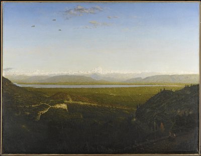 Vista del Mont Blanc, vista desde La Faucille, c.1865 de Pierre Etienne Theodore Rousseau