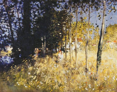 Personajes en la pradera; Personnages dans la Prairie de Pierre Eugene Montezin
