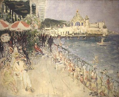 Frente al Casino del Muelle, Niza, c.1937 de Pierre Eugene Montezin