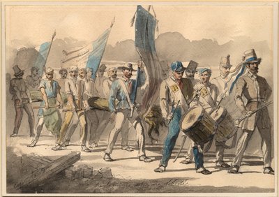 La plantación de un árbol de la libertad en Francia en 1848 de Pierre Eugène Lacoste