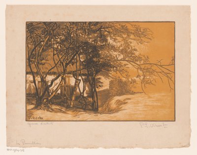 Paisaje con una granja detrás de los árboles
Les Prunelliers (título en el objeto) de Pierre Eugène Vibert (signed by artist)