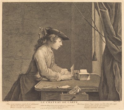 El castillo de naipes de Pierre Filloeul after Jean Siméon Chardin