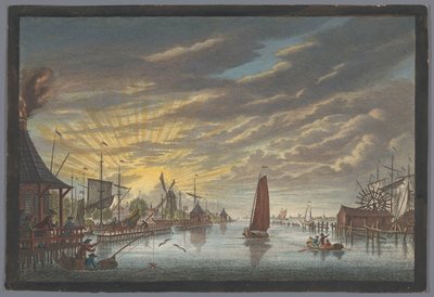 Vista del antiguo puerto deportivo de Ámsterdam, visto hacia la fortaleza de Leeuwenburg o Blauwhoofd
Vista por el antiguo puerto deportivo hacia 