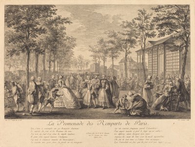 El paseo de las murallas de París de Pierre Francois Courtois after Augustin de Saint Aubin