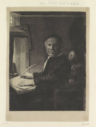 Retrato del escritor Lieven Willemsz. van Coppenol: plato pequeño Recueil de quatre-vingt-cinq estampes originales (título de la serie) de Pierre François Basan