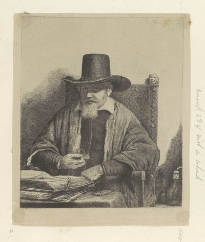 Retrato del inspector Arnold Tholinx Colección de ochenta y cinco grabados originales (título de la serie) de Pierre François Basan