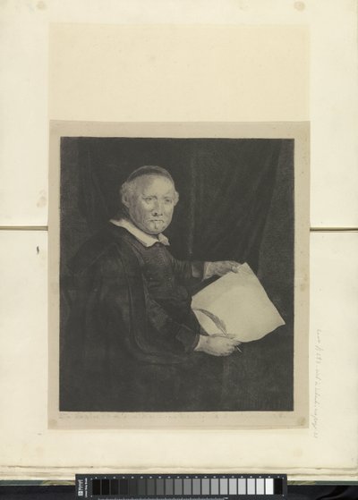 Retrato del escritor Lieven Willemsz. van Coppenol: plato grande Recueil de quatre-vingt-cinq estampes originales (título de la serie) de Pierre François Basan
