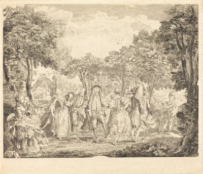 Ballet en la ópera de Pierre François Basan after Gabriel Jacques de Saint Aubin
