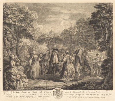Ballet en la ópera de Pierre François Basan after Gabriel Jacques de Saint Aubin