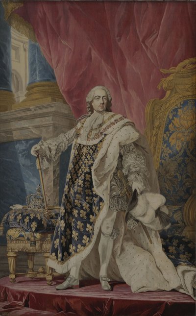 Retrato de Luis XV en su traje real de Pierre François Cozette