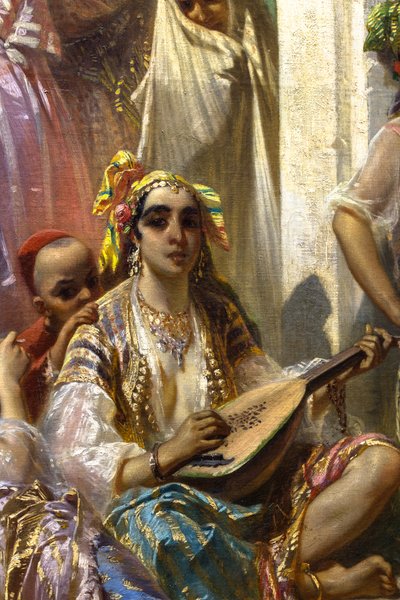 Mujeres de Argel, patio interior de Pierre François Eugène (after) Giraud