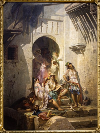 Mujeres de Argel, patio interior de Pierre François Eugène (after) Giraud