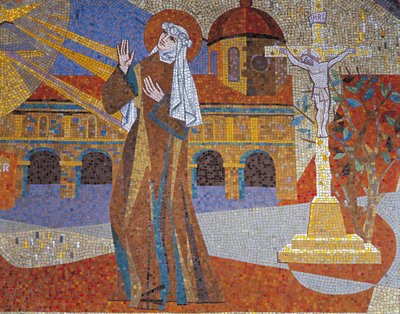 Detalle de un mural, Basílica de Santa Teresa, Lisieux, Baja Normandía, Francia de Pierre Gaudin
