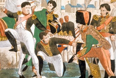 Napoleón I herido en Ratisbona (1809) de Pierre Gautherot
