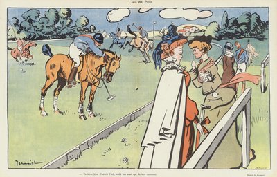 Un juego de polo. Ilustración para Le Rire de Pierre Georges Jeanniot