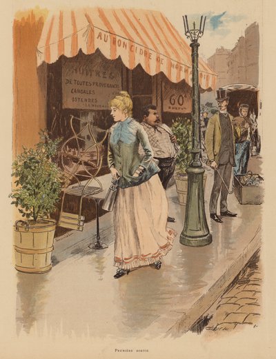 Primera salida en una mañana parisina (litografía en color) de Pierre Georges Jeanniot