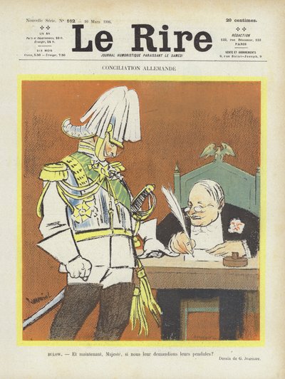 Conciliación alemana. Ilustración para Le Rire de Pierre Georges Jeanniot
