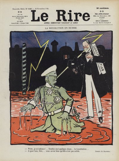 Revolución en Rusia. Ilustración para Le Rire de Pierre Georges Jeanniot