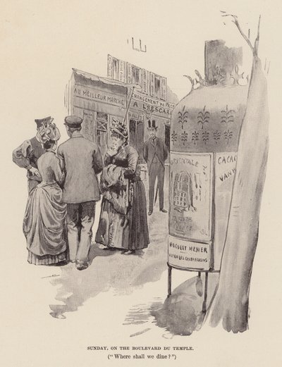 Domingo, en el Boulevard du Temple (grabado) de Pierre Georges Jeanniot