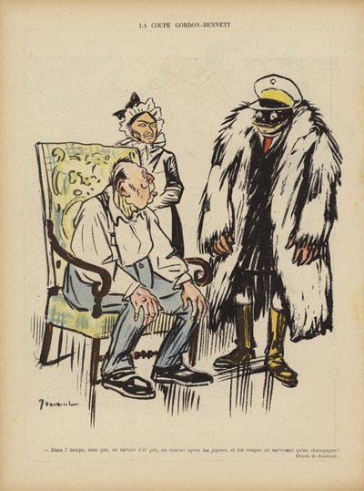 La Copa Gordon Bennett. Ilustración para Le Rire de Pierre Georges Jeanniot